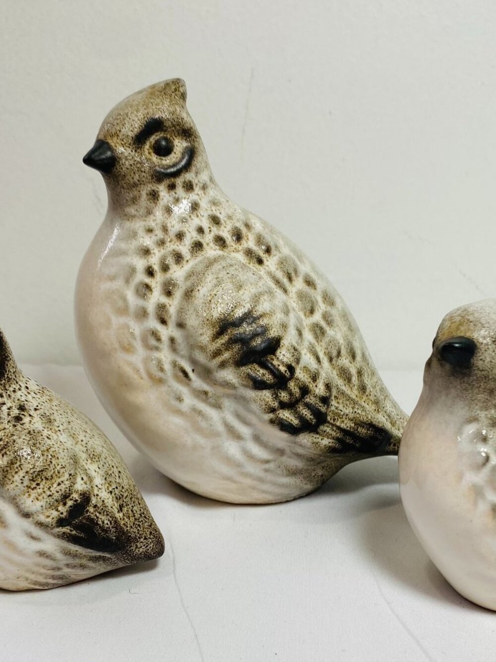 Set Of Three Howard Pierce MCM Ceramic Quail Family
